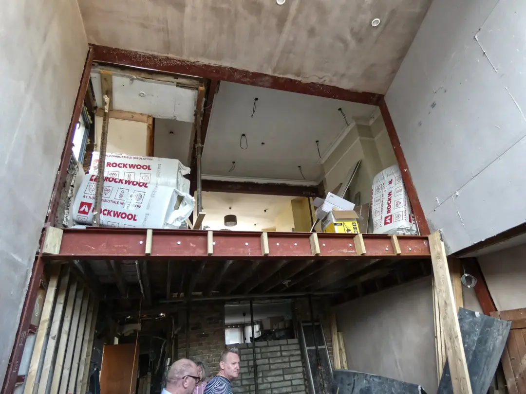 Opened up floor structure checked during building works